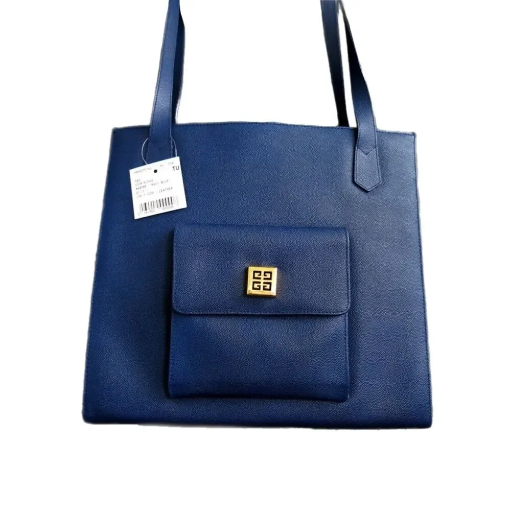Givenchy [Authentic] NEW Marine Blue Leather 4G Structured Square Shoulder Bag - Picture 2 of 13
